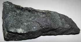 <p><span style="font-size: 12.8px; font-family: lato, sans-serif">a mineral with a metalic luster, is grey/black in color, hardness of 5.5/6, cleavage in one direction, is strongly magnetic</span></p>