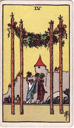 <p>Four of Wands </p>
