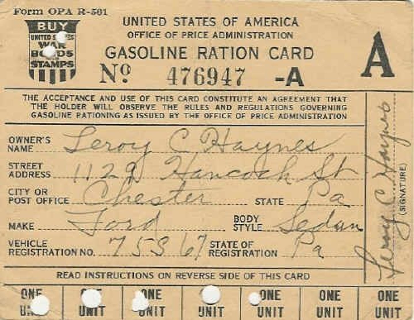<p>Cards used to distribute rations</p>
