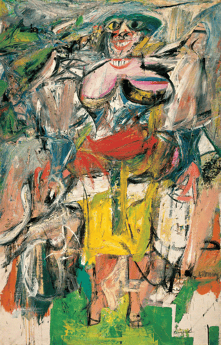 <p>Willem de Kooning, oil, enamel, and charcoal on canvas, 1952-1953</p>