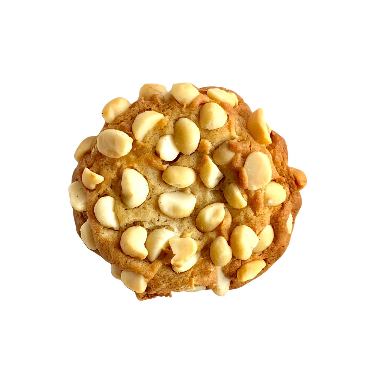 <p><span>This cookie has a crunchy, nutty flavor with a soft interior. This is a vanilla white chocolate dough with a little bit of citrus oil and stuffed with chopped macadamia nuts.</span></p><p>(MAC)</p>
