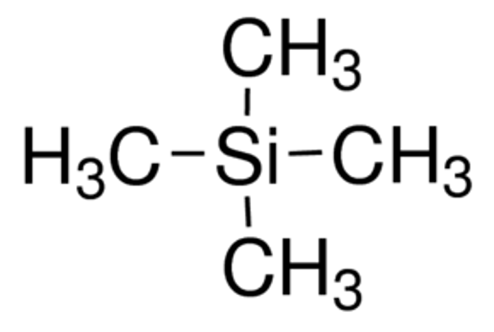 <p>-TMS is chemically inert so can be added to a sample without causing a chemical reaction.</p><p>-Has only one chemical environment with many H so produces single, large peak.</p>