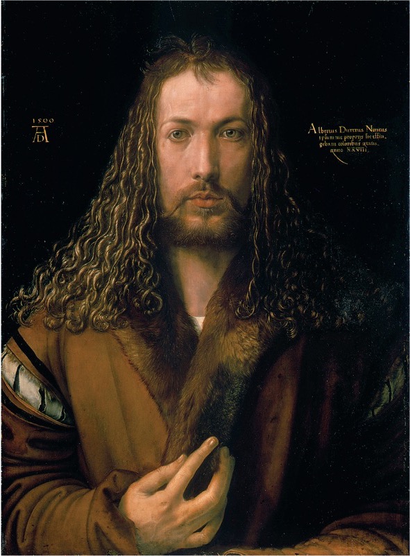 <p>NAME - TITLE - DATE - MEDIUM - LOCATION</p><p>1) Significance of the artist’s self portrait</p><p>2) Who does the main figure resemble?</p><p>3) What does the colors represent</p>