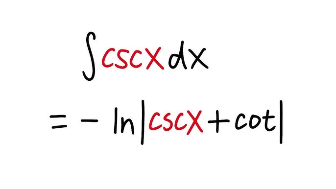 <p>negative natural log (cosecant + cotangent) OR natural log (cosecant - cotangent)</p>