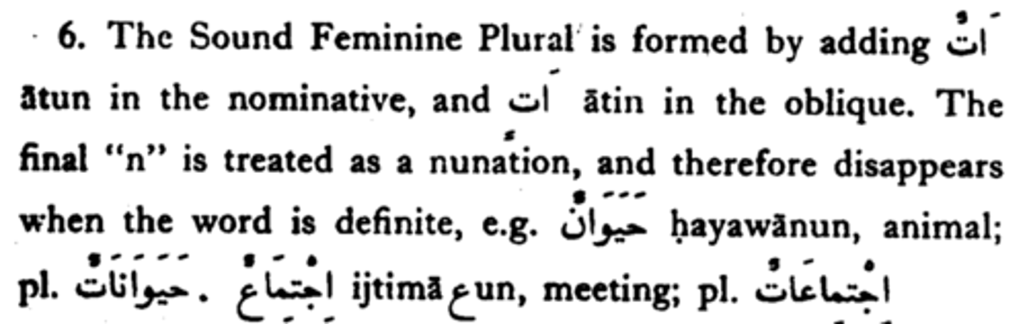 <p>Ends in ات</p>