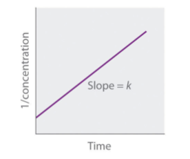 <p>1/[A] and time</p>