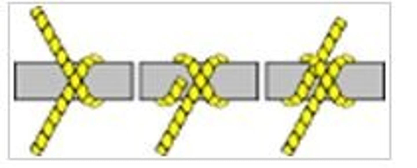 <p>Knot that consists essentially of two half-hitches. Its principal use is to attach a rope to an object such as a pole or post</p>