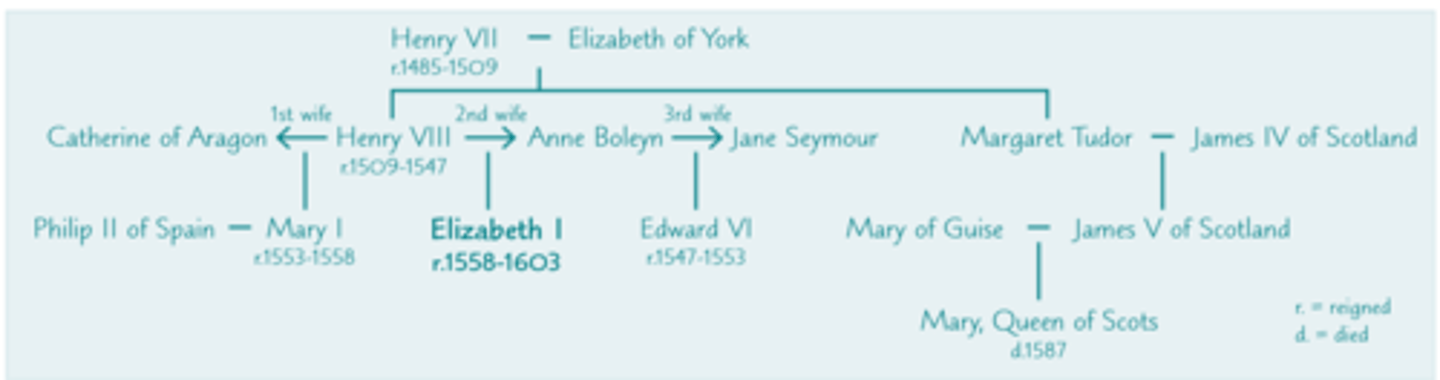 <p>-since Henry VII became king </p>