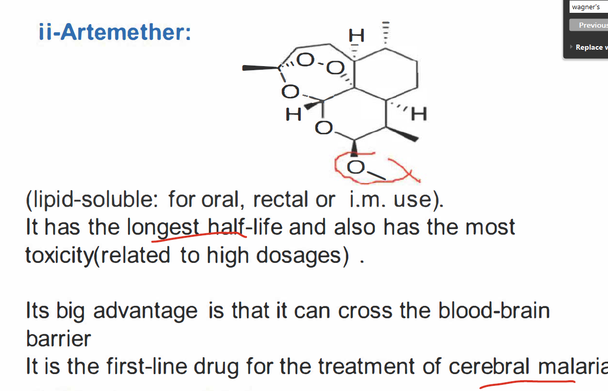 What is the chemical nature of Artemether?