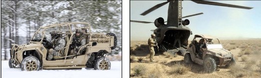 <ul><li><p>Mission: move operators and equipment in technical terrain</p></li><li><p>Speed: varies significantly</p></li><li><p>Range: varies significantly</p></li><li><p>Payload: 2-4 operators w/ various modifications</p></li></ul>