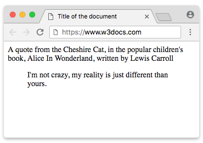 <p>blockquote element</p>