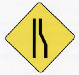 <p>Lane Narrows from the Right</p>