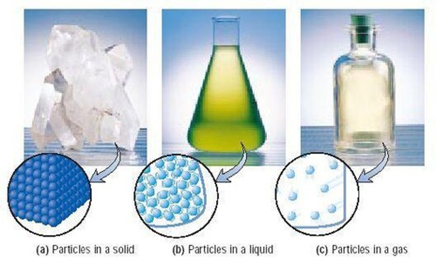 <p>Solid, liquid, and gas.</p>