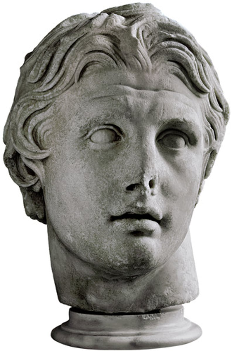 <p>- Slightly turned neck; large eyes look up with raised eyebrows, in communication with the gods</p><p>- Doesn't rely on symbols of power, focuses on displaying his unique personality (impulsive, irrational)</p>