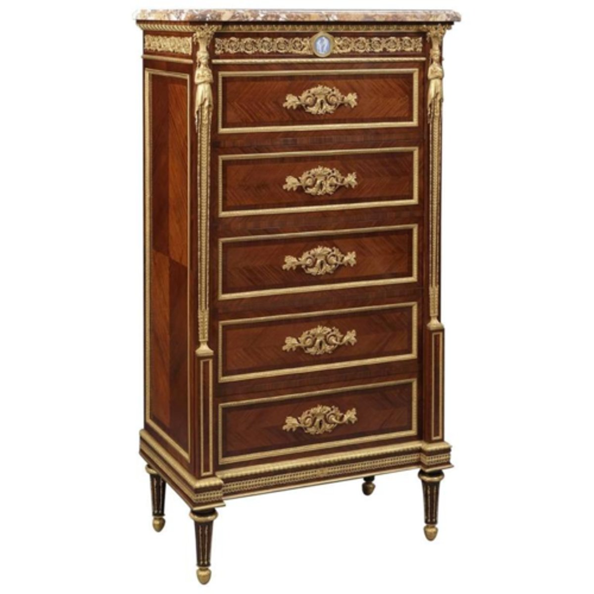 <p>French Neoclassic</p><p>a tall chest of drawers for the wealthy</p>