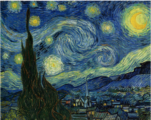 <p><span><strong>Van Gogh</strong>, <em>Starry Night</em>,<strong> 1890</strong></span></p>