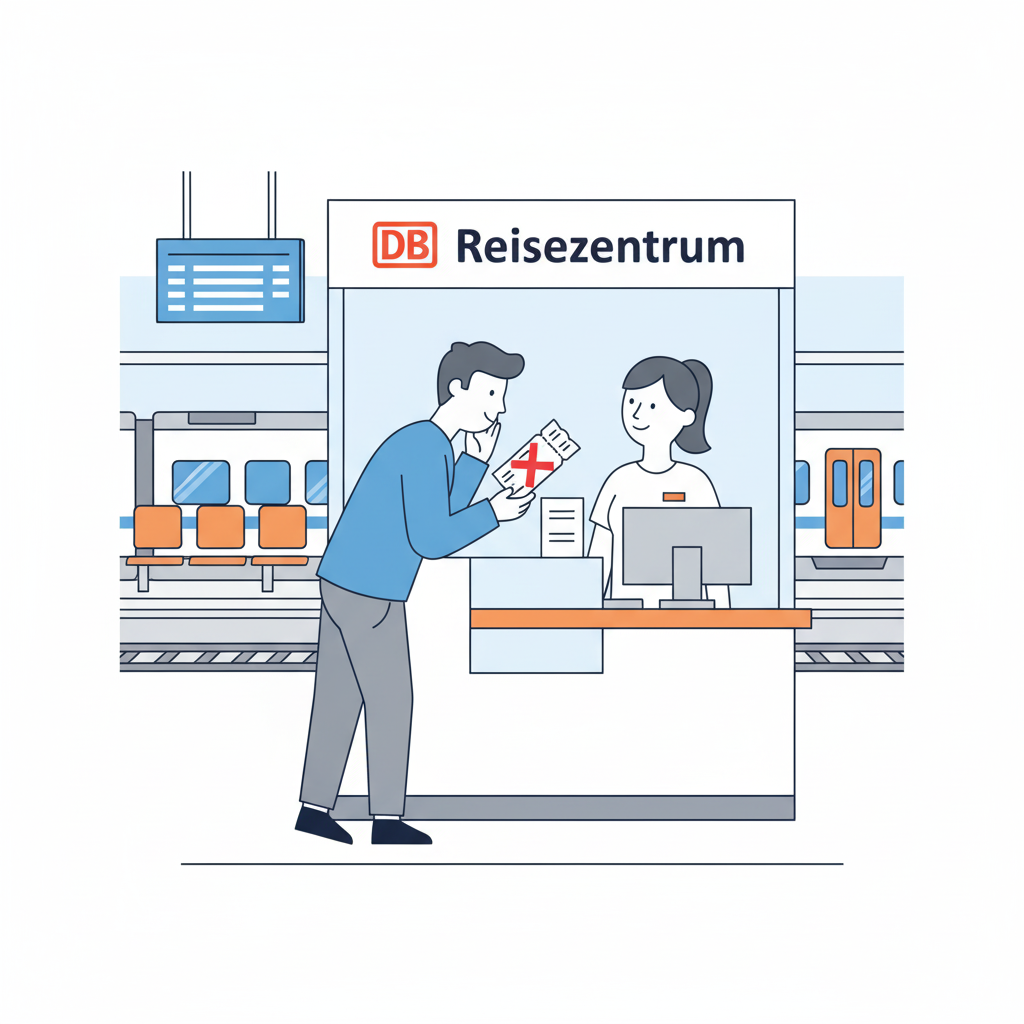 <p>die Reise , das zentrum</p><p>Das <strong>Reisezentrum</strong> ist der Ort, an dem man Reisen bucht oder <strong>storniert</strong>. Wenn es dort voll ist, muss man <strong>leise</strong> sein. (The <strong>travel center</strong> is the place where you book or <strong>cancel</strong> trips. If it is crowded there, you have to be <strong>quiet</strong>.)<br></p>
