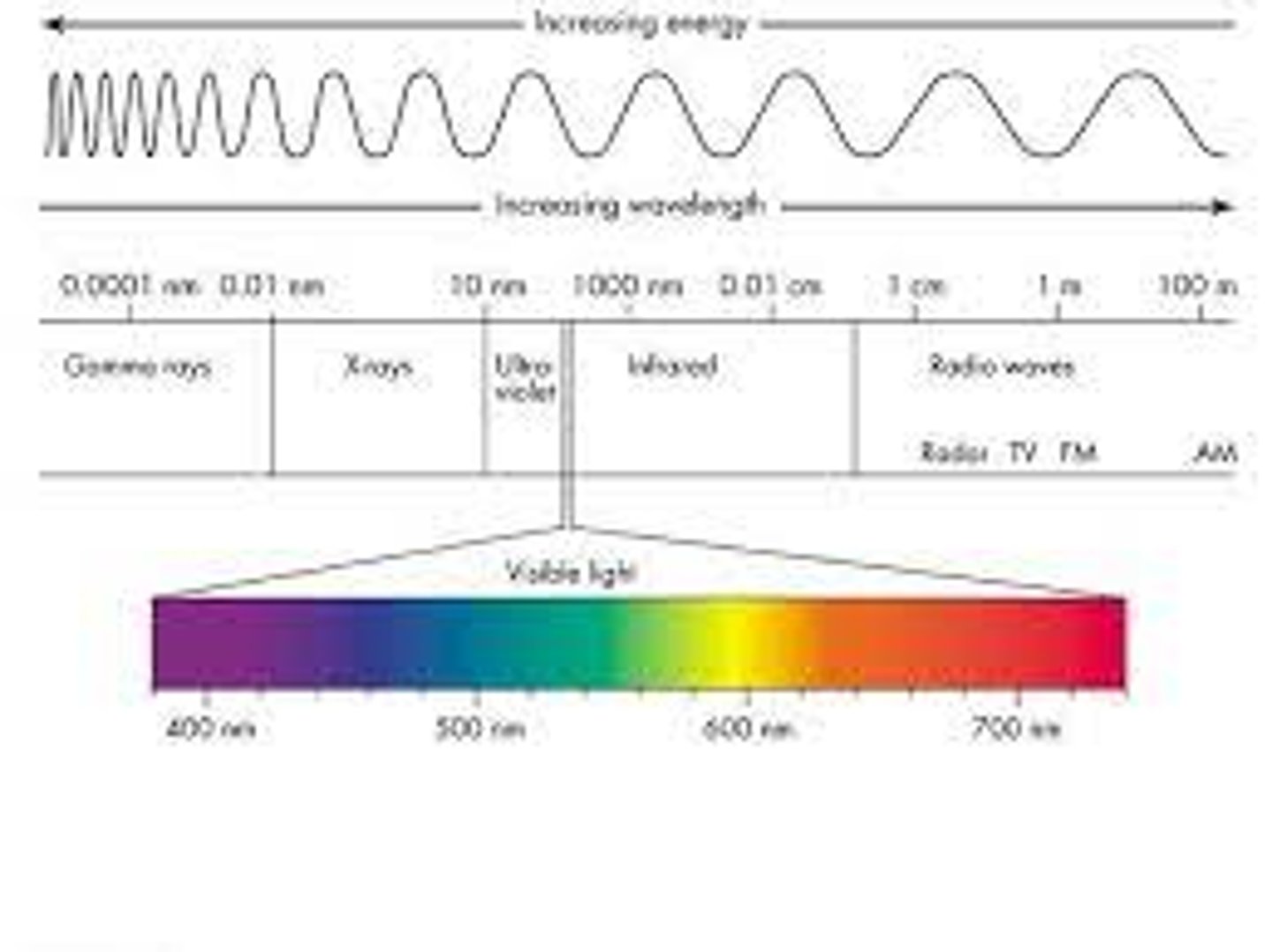 <p>Generally, electromagnetic radiation is classified by wavelength into radio wave, microwave, infrared, visible light, ultraviolet, X-rays and gamma rays.</p><p>??</p>