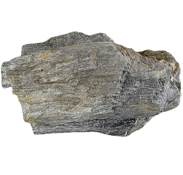 <p><span style="font-family: sans-serif">Metamorphic rock: phyllite</span></p><p><strong>Phyllite is a fine-grained foliated metamorphic rock primarily made of quartz, chlorite, and mica minerals like muscovite and sericite. Known for its characteristic silky sheen, it often appears wavy or crinkled and tends to easily split into thin sheets. Phyllite forms from the continued metamorphism of slate.</strong></p><p><strong>Phyllite is fine-grained, made of minuscule mineral crystals invisible to the naked eye. Its foliation often appears wavy and the surface has a distinct silky sheen. Phyllite can easily be split into thin sheets. It is usually gray, black, or greenish gray. Larger crystals of minerals like garnet may be present.</strong></p><p><br></p>