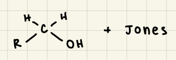 R-CH2OH + Jones (CrO3, H2SO4) 