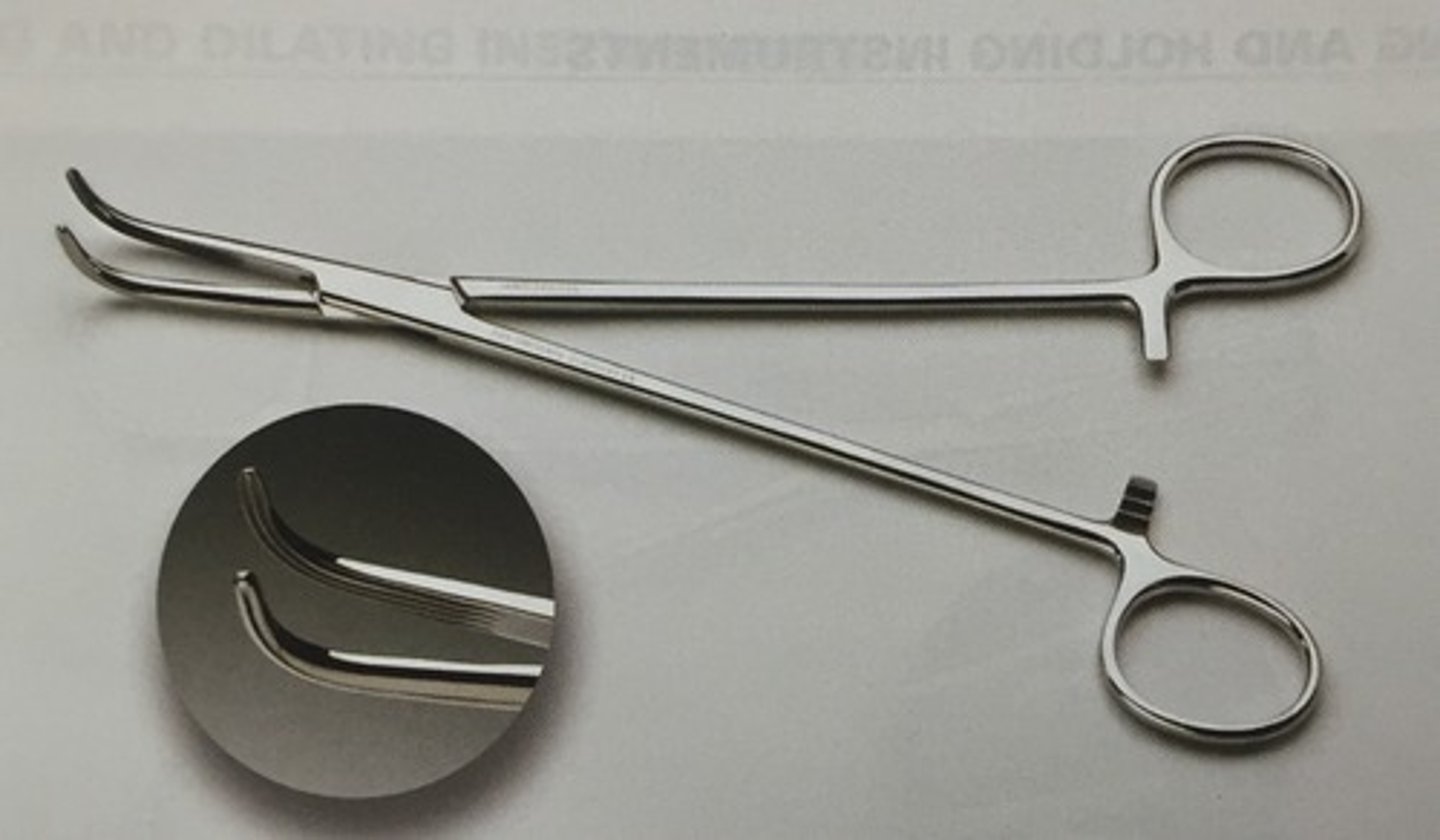 <p>Used to pass sutures and clamp in deep areas.</p>