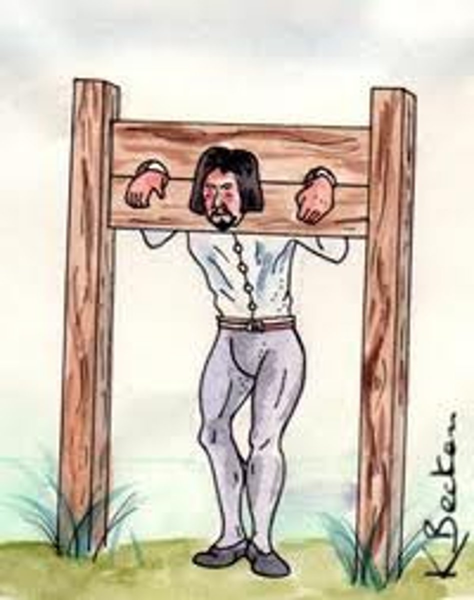 <p>a device for publicly punishing offenders, a means for exposing one to public contempt or ridicule,</p><p>Antonyms: praise, extol, laud, acclaim</p>