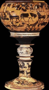 <ul><li><p>Greek Arts</p></li><li><p>Geometric Period</p></li><li><p>Notable Pottery Art</p></li><li><p>6th Century BCE: First Known Creator Of Greek Vase Paintings</p></li></ul><p></p>