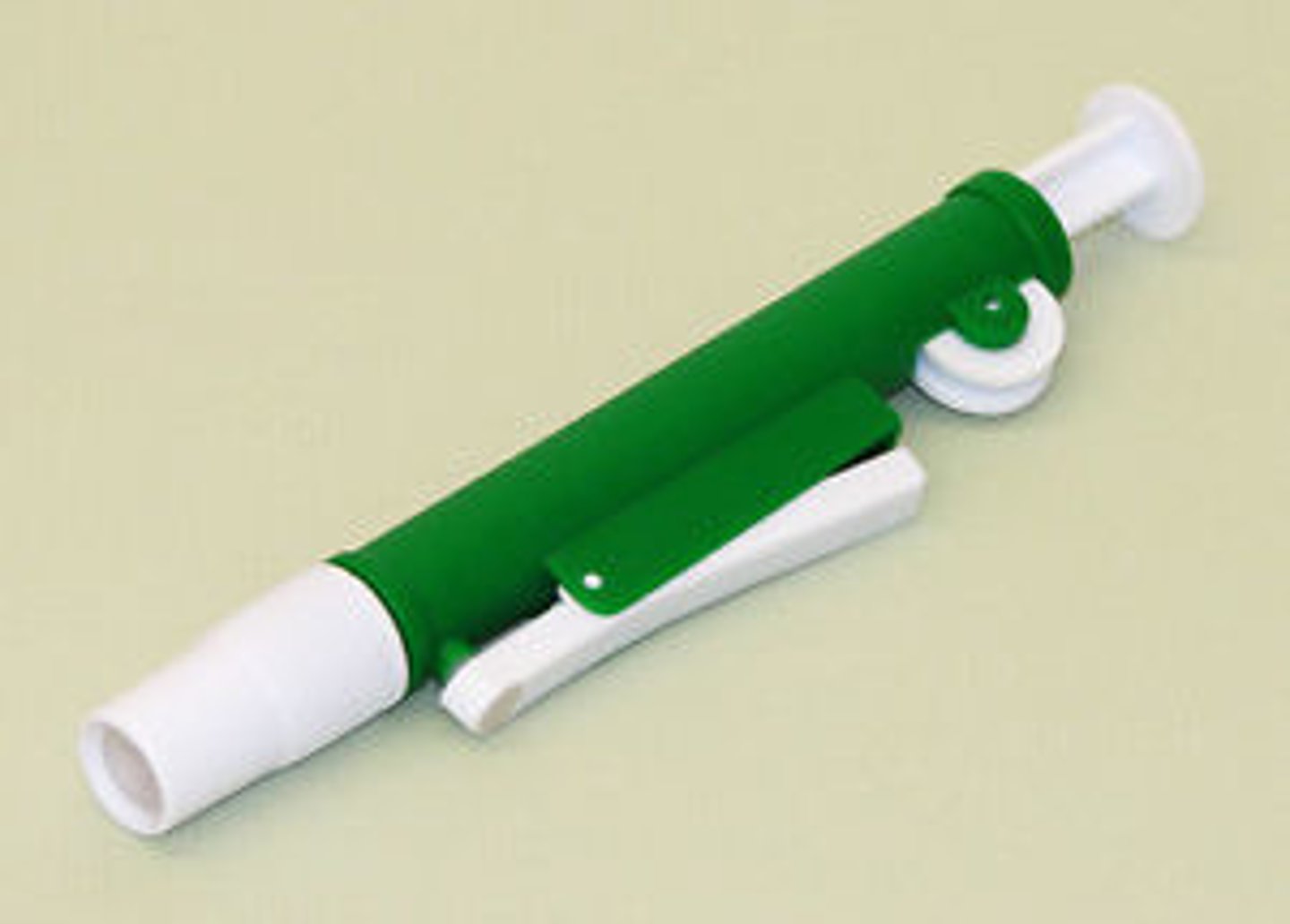<p>Used to draw liquid or media into serological pipettes</p><p>Clean lab; on top of flammable cabinet</p>
