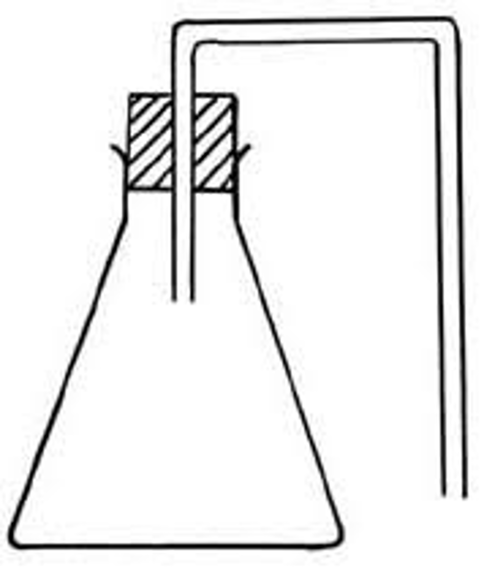 <p>The yeast solution should be in a boiling tube with a bung attached to a delivery tube, this allows the gas products of fermentation to be collected</p>