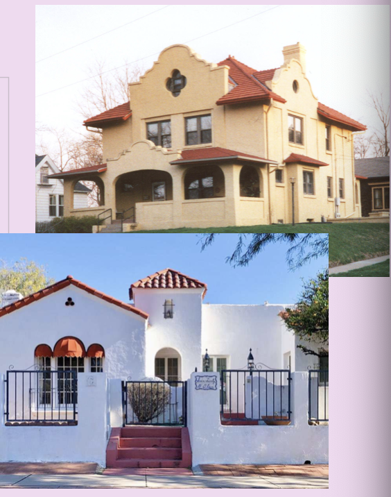 <p>Porch roofs supported by large square piers (typically arched above)</p><p class="p2"></p><p class="p1">Stucco most common building material</p><p class="p2"></p><p class="p1">May be symmetrical or asymmetrical</p>