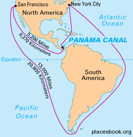 <ul><li><p><span>Connects Atlantic and Pacific oceans</span></p></li><li><p><span>Saves 8,000nm of travel for ships moving from one US coast to another</span></p></li><li><p><span>Strategic importance: allows naval vessels to transit from one coast to another</span></p></li></ul><p></p>