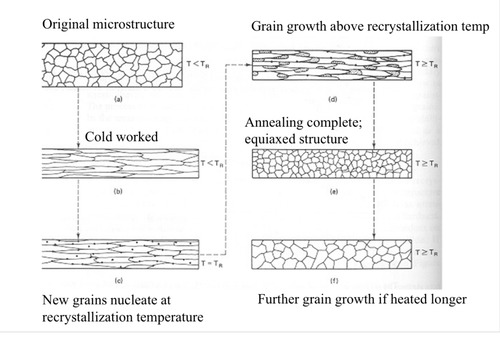 above a certain temp new grains nucleate