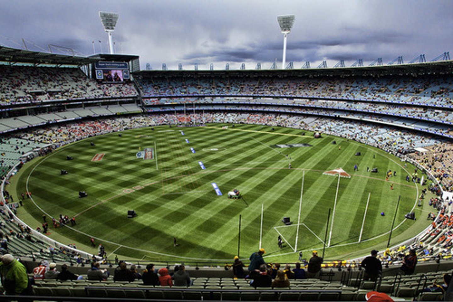<p>een cricketveld</p>