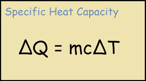 <p>mass of substance (m) x specific heat capacity (C) x change in temperature (triangleT)</p>