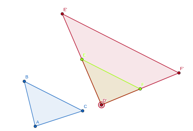 <p>What is this image show this problem that <strong>△DEF dialates to △D’E’F’?</strong></p><ul><li><p>A) From △DEF dialates to △D’E’F’ is the scale factor of 1.5.</p></li><li><p><strong>B) From △DEF dialates to △D’E’F’ is the scale factor of 2.</strong></p></li></ul><ul><li><p>C) From △DEF dialates to △D’E’F’ is scale factor of 1/4.</p></li></ul><ul><li><p>D) From △DEF dialates to △D’E’F’ is the scale factor of 1/8.</p></li></ul><p></p>