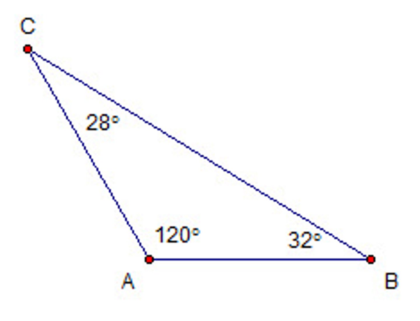 <p>A triangle with 1 obtuse angles</p>