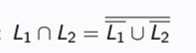<p>Using de Morgans law, prove this is regular:</p>