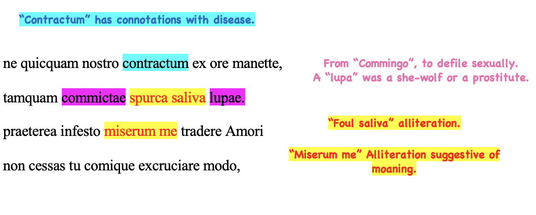 <p>ne quicquam nostro contractum ex ore manette,</p><p>tamquam commictae spurca saliva lupae.</p><p></p>