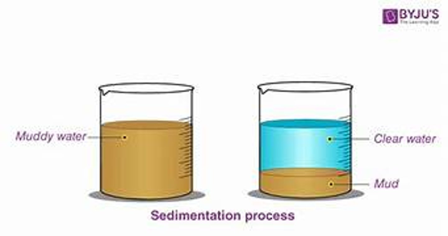 <p>Deposition: Phosphate ions enter bodies of water</p><p>Sedimentation: Particles (phosphates) in water naturally settle at the bottom of the fluid and form sedimentary rocks</p>