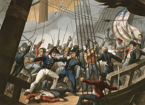 <p>impressment of American sailors &amp; seizure of naval &amp; military supplies bound to France</p>