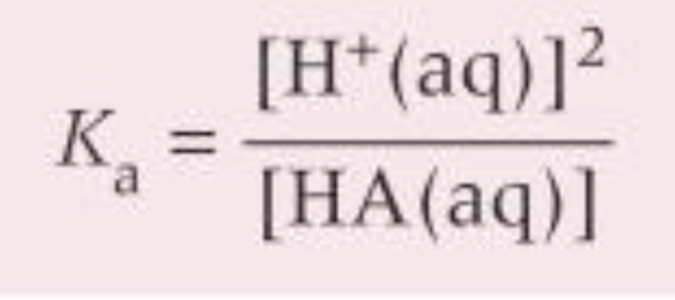 <p>ONLY for aqueous solution of a weak acid</p>