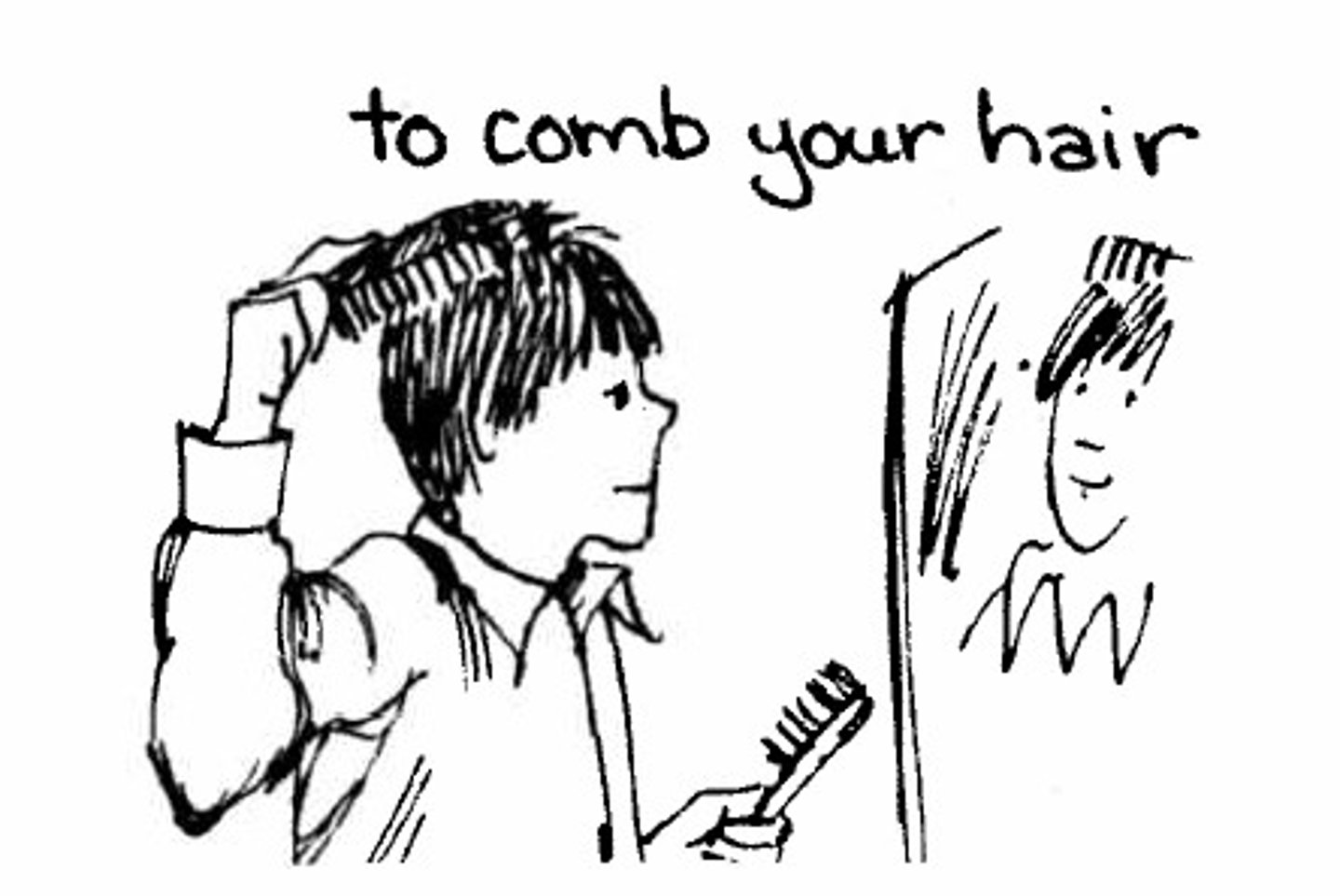 <p>to comb one's hair</p>