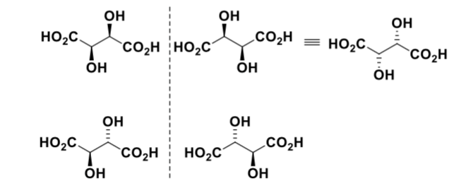 <p>what is the top molecules’ relationship to each other</p><p>how are the top and bottom molecules meso isomers?</p><p>are there any diastereomers?</p>