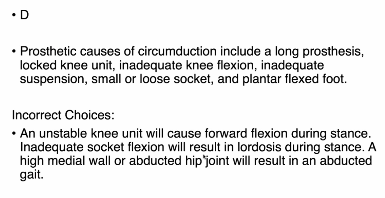 <ul><li><p>D&nbsp;</p></li></ul><p></p><p>B - excessive lordosis&nbsp;</p><p>C - lateral trunk bending&nbsp;</p><p></p>