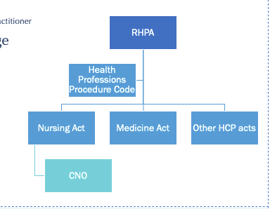 <p><strong><span>HPPC </span></strong><span>contains </span><strong><span>practical rules CNO must follow </span></strong><span>to be allowed</span><strong><span> to govern the practice of nurses</span></strong><span> </span><em><span>(self-regulation) </span></em></p><p><span>linked to </span><strong><span>Nursing Act </span></strong><span>→ sets guidelines for </span><strong><span>CNO</span></strong><span> (</span>regulatory body)</p>