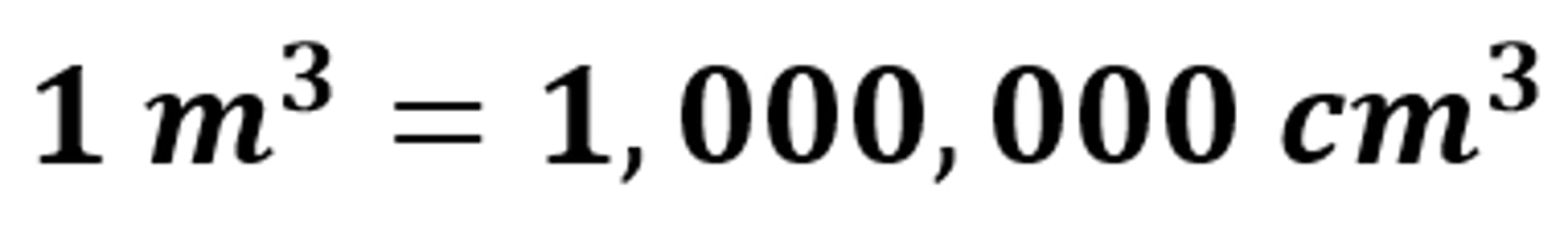 <p>1,000,000 cubic centimetres (cm³)</p>