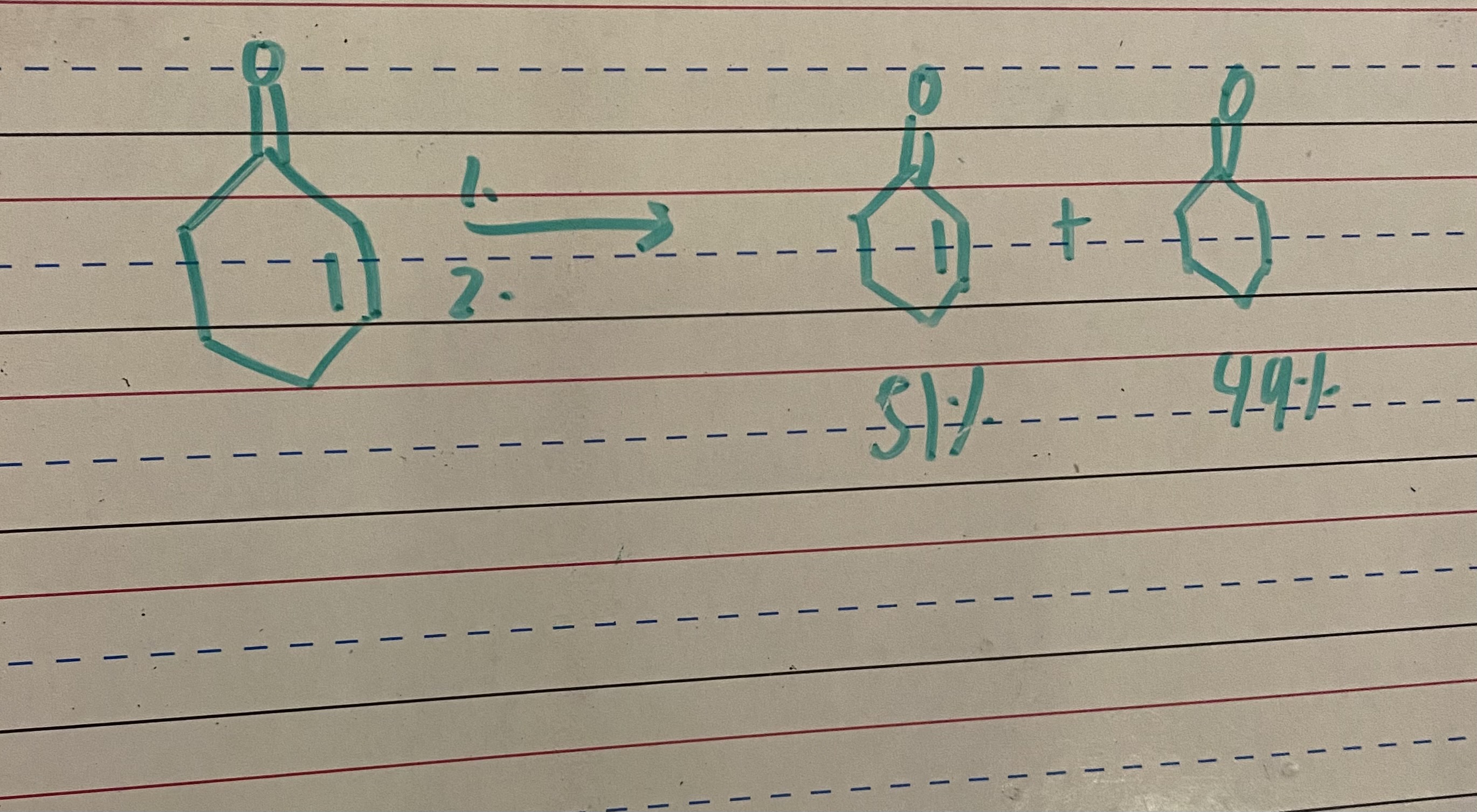 <p>Note: the carbonyl oxygen is actually just supposed to be a hydroxyl group (this is for the molecules that says 51% on it)</p>