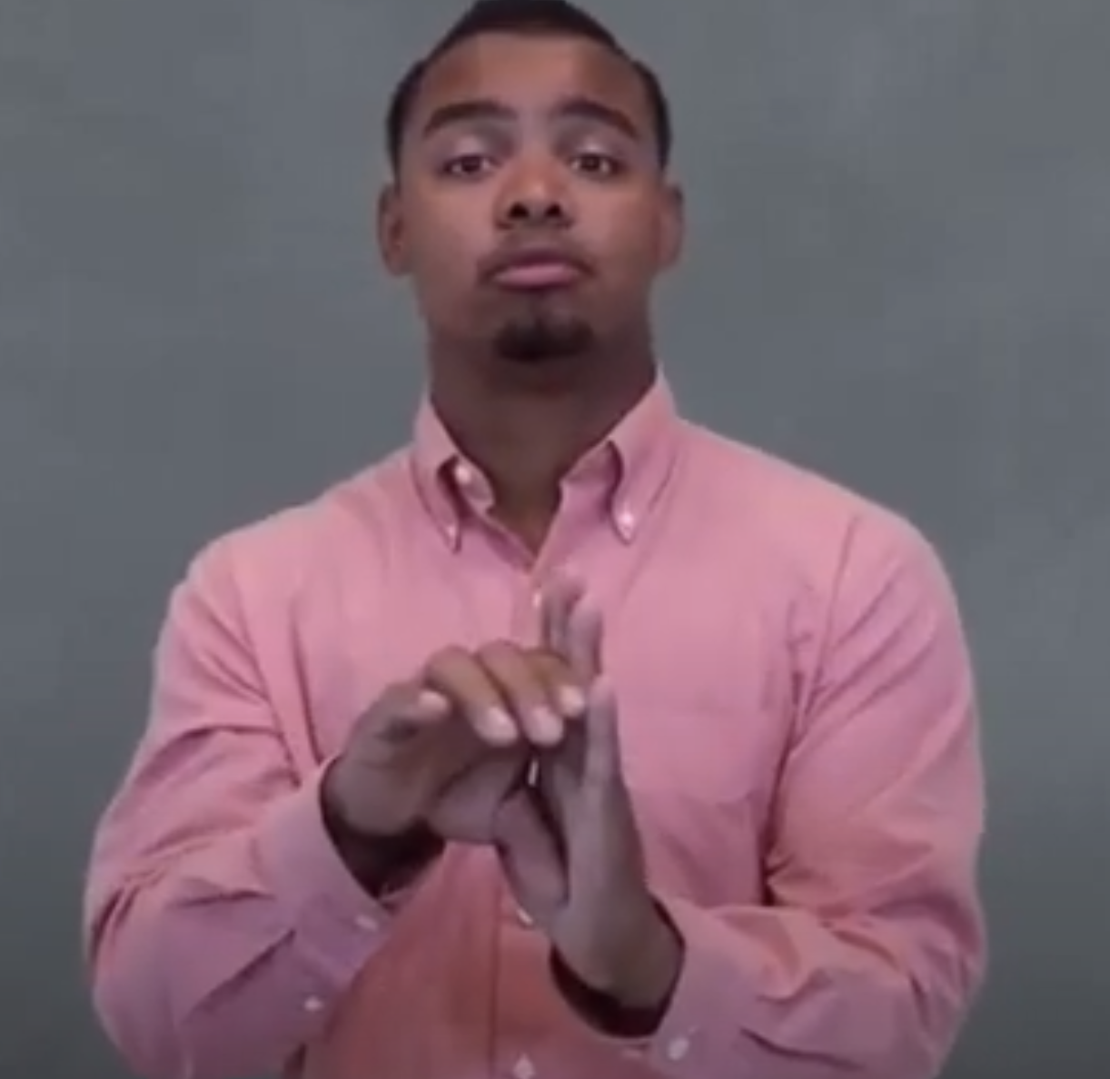 <p>have that cup ON YOUR CHEEK then meet it on your upright palm</p>