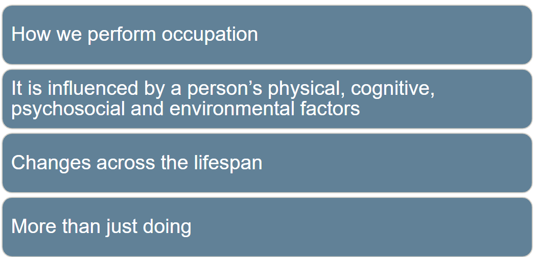 <p>Occupational Performance </p>