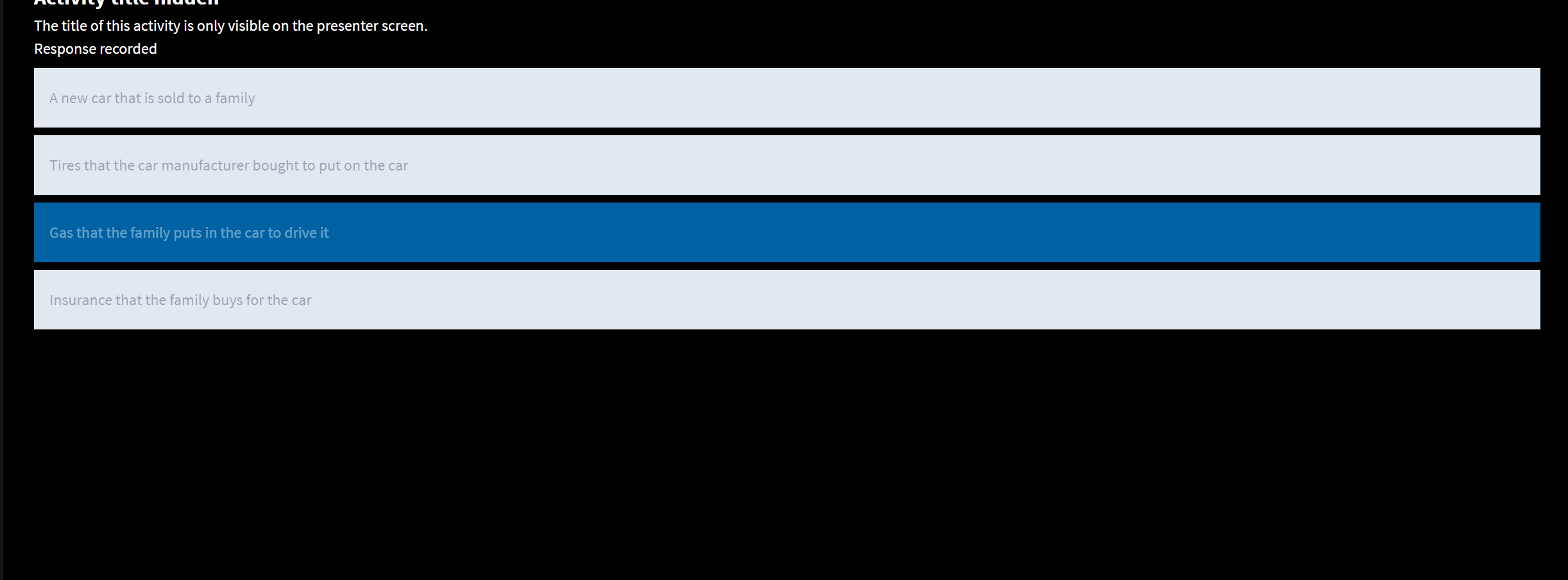 <p>Which of the following is not included in GDP?</p>
